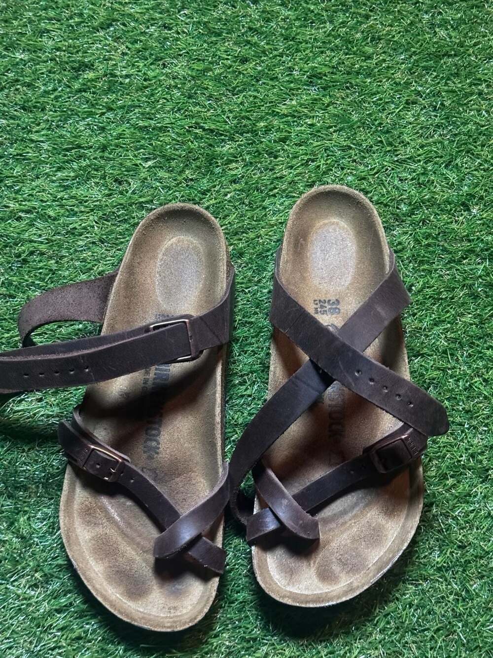 Birkenstock Yara Oiled Leather Ankle Strap Sandals Brown Size 38